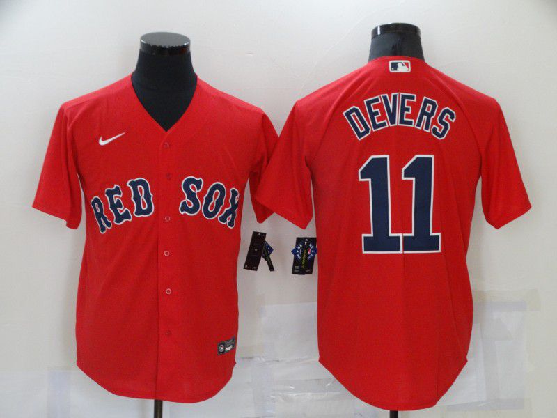 Cheap Men Boston Red Sox 11 Devers Red Game 2021 Nike MLB Jersey